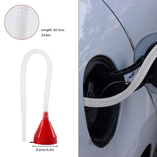 10 Pcs Automotive Funnels Set, Wide Mouth Fuel Funnels, Plastic Long Neck Oil Flexible Right Angle Funnelss, with Detachable Spout and Filter, Plastic Funnel Set for Water/Gasoline/Coolant/Engine Oil - Image 5