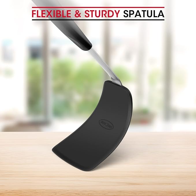 Unicook Flexible Silicone Spatula, Turner, 600F Heat Resistant, Ideal for Flipping Eggs, Burgers, Crepes and More, Small - Image 8