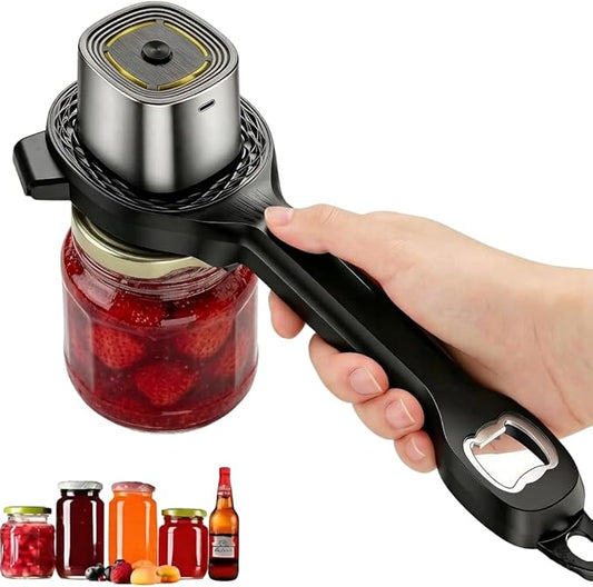 Electric Jar Opener, Bottle Opener, Smoothly Electric Adjustable Design, Comfortable Easy-Grip Handle, Multifunctional for Seniors & Weak Hands & Kids, Gift for Mother