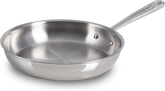 T-Fal Pro Tri-Ply Stainless Steel Fry Pan 10 Inch Induction Cookware, Oven Safe 500F, Fast & Even Heat, Professional Quality & Durability, Frying Pan, Skillet, Cookware, Silver by T-falbrand
