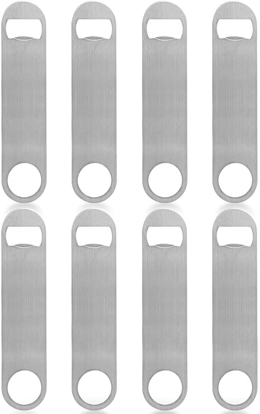 KISEER Heavy Duty Stainless Steel Flat Bottle Opener, 8 Pack Beer Bottle Opener for Kitchen, Bar or Restaurant by KISEER