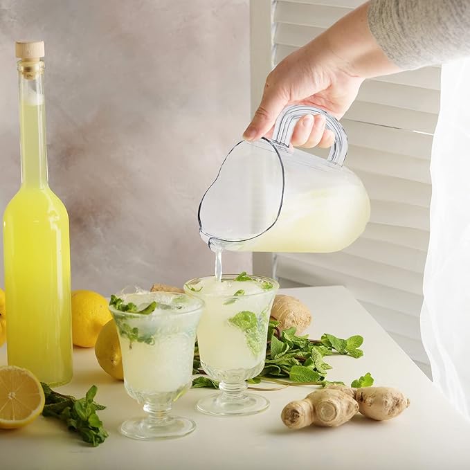 Tessco for you 20 Pcs Plastic Pitchers 60 Ounce Clear Restaurant Jug Large Water Pitcher Carafe Serve Milk Tea Juice Drink for Parties Container Dispenser Beer Jar - Image 4