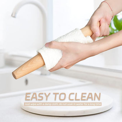 French Rolling Pin for Baking - Tuyotue 11.8 Inches Beech Wood Tapered Rolling Pin Dough Roller for Pizza Dough, Pie Crust Cookie Fondant Dumpling - Image 7