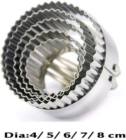 HULISEN Biscuit Cutter Set (5 Pieces/Set), Stainless Steel Round Biscuit Cutters with Handle, Wave Cookies Cutter with Fluted Edge, Professional Baking Dough Tools, Gift Package (Wave) - Image 8