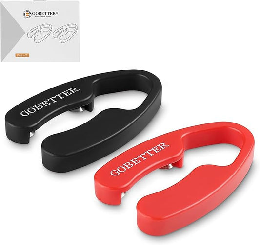 GOBETTER 2 Pcs Wine Foil Cutter Magnetic Design, 4 Stainless Blades Foil Remover Wine Bottles Opener Accessory, Removes Foil Top Effortlessly for Wine Lovers, Black/Red