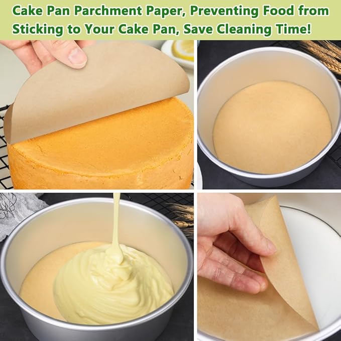 BOYAN 7 Inch Parchment Paper Rounds, Set of 220, Hamburger Patty Paper/Burger Press Paper, Non Stick Small Pre-cut Round Parchment Paper for Cake Pan, Springform Pan, Burger Patty Maker and More