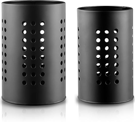 Evanda Kitchen Utensils Holder for Countertop Pack of 2, Stainless Steel Black Utensils Caddy, Farmhouse Stylish Organizer and Kitchen Decor Utensil Crock, Gift for New House New Apartment by Evanda