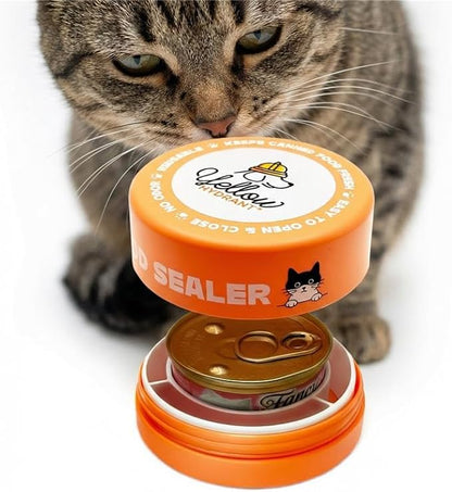 Canned Cat Food Storage Container Patent Pending Reusable Airtight Can Cover Pet Food Sealer - Keeps Cat Food Container Sealed and Fresh in the Fridge, Eliminates Odor (2 pack)