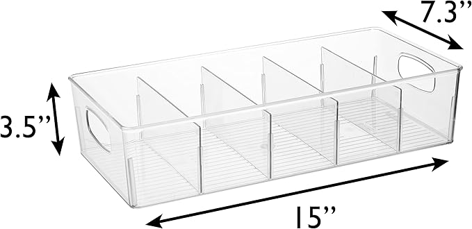 ClearSpace Plastic Pantry Organization and Storage Bins with Removable Dividers – XL Perfect Kitchen / Refrigerator/ Cabinet Organizers, 2 Pack - Image 7