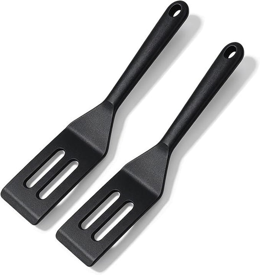 2 Pack Mini Silicone Spatula Set, Heat Resistant Small Thin Spatulas for Nonstick Cookware, Kitchen Cooking Baking Utensils