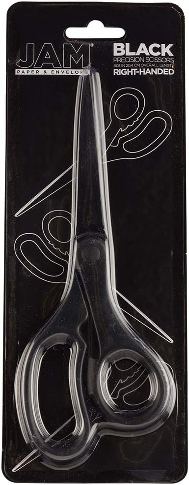 JAM PAPER Multi-Purpose Precision Scissors - 8 Inch - Black - Ergonomic Handle & Stainless Steel Blades - Sold Individually - Image 4