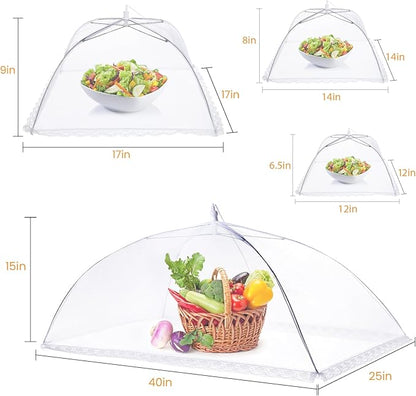 Food Covers for Outside - Food Tents/Food Covers for Outdoors Mesh Screen, Picnic Pool Party Supplies, Pop-Up and Collapsible, 7 PACK (1*XXL+2*L+2*M+2*S)