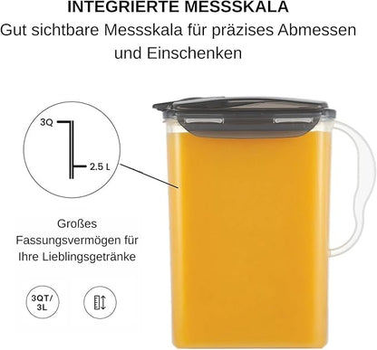 LocknLock Aqua Fridge Door Water Jug | Clear Pitcher | BPA Free Plastic Pitcher with Lid | 3 Quart Pitcher with Lid for Water, Juice, Tea & More Beverages, Gray - Image 7