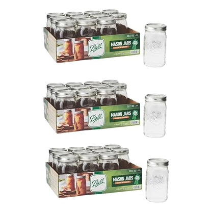Ball Wide Mouth Glass Mason Jars with Lids and Bands, Used for Canning, Pickling, Juice, Jam, Jelly, Quart Size 32 Ounce (Pack of 36) by BallJar