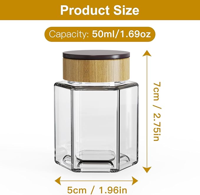 vetacsion set of 12 magnetic glass spice tins with 180 seasoning label stickers - Image 2