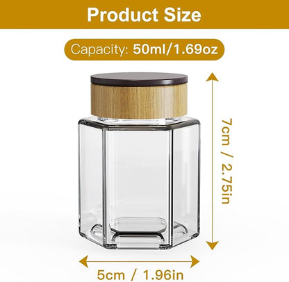 vetacsion set of 12 magnetic glass spice tins with 180 seasoning label stickers - Image 2