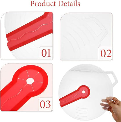 Silicone Mixing Bowl Splatter Guard, Modern Style, White, 12in, Baking, Durable, Dishwasher & Microwave Safe