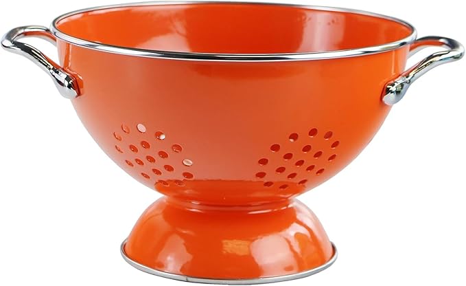 Calypso Basics by Reston Lloyd Powder Coated Enameled Colander, 3 Quart, Orange