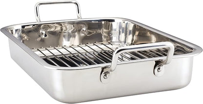 Farberware Classic Traditions Stainless Steel Roaster/Roasting Pan with Rack, 17 Inch x 12.25 Inch - Image 9