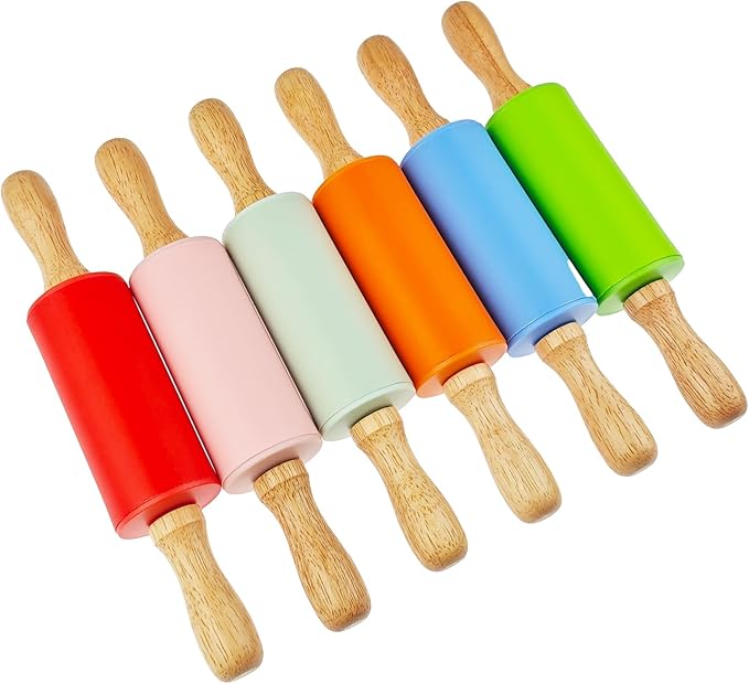 6 Pack Small Rolling Pin for Kids, Kids Rolling Pin for Home Kitchen (6 colors) (9 Inch) - Image 7