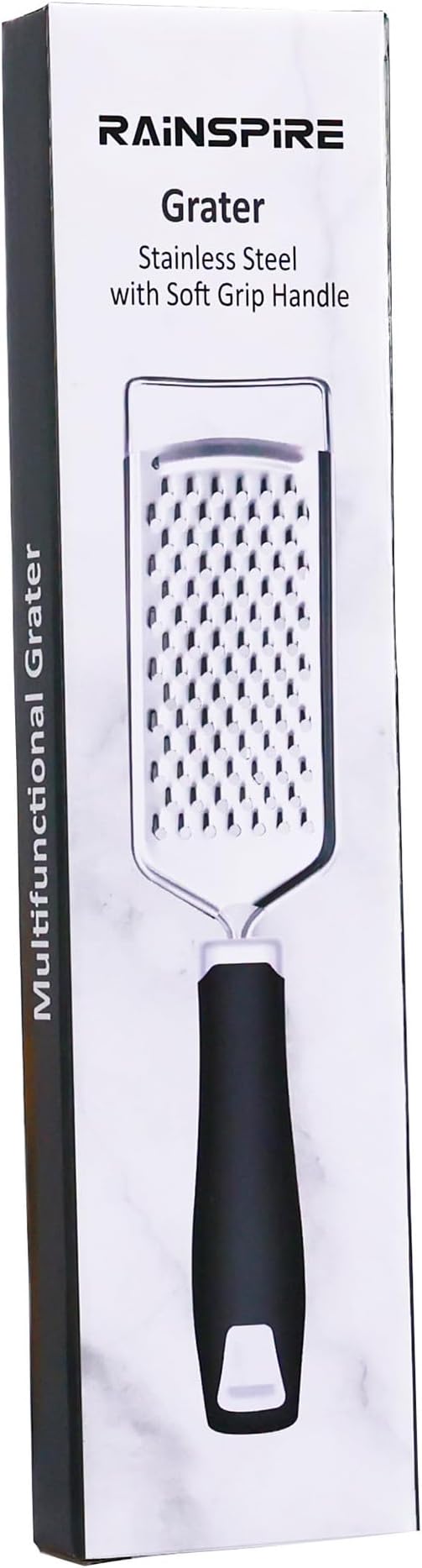 Rainspire Professional Cheese Graters for Kitchen Stainless Steel Handheld, Metal Lemon Zester Grater With Handle For Cheese, Chocolate, Spices, Kitchen Gadgets And Tools, Soft Grip Handle, Black - Image 8