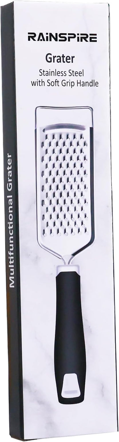 Rainspire Professional Cheese Graters for Kitchen Stainless Steel Handheld, Metal Lemon Zester Grater With Handle For Cheese, Chocolate, Spices, Kitchen Gadgets And Tools, Soft Grip Handle, Black - Image 8