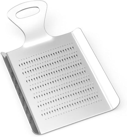 Compact Stainless Steel Grater, Mirror-Polished Grinder for Garlic, Ginger, Nutmeg, Wasabi and Chocolate by Natier