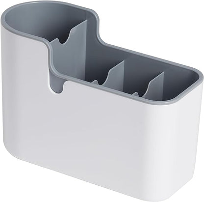 Amazon Basics Countertop & Wall Organization for Utensils, Space-Saving, Divided Compartments, White & Grey - Image 4