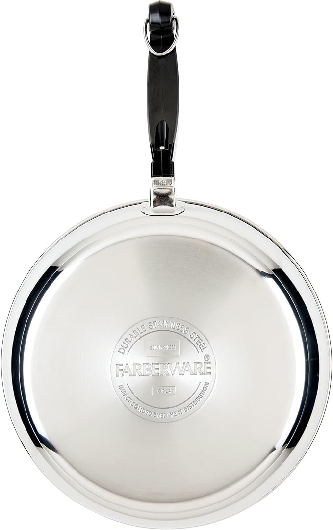 Farberware Classic Series Stainless Steel Pots and Pans with Baking Sheet Pan, Cooking Tools, and Lids, Induction Ready, Dishwasher Safe, 10 Piece Cookware Set, Metal Utensil Safe - Stainless Steel - Image 12