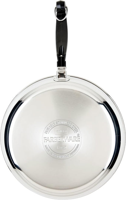 Farberware Classic Series Stainless Steel Pots and Pans with Baking Sheet Pan, Cooking Tools, and Lids, Induction Ready, Dishwasher Safe, 10 Piece Cookware Set, Metal Utensil Safe - Stainless Steel - Image 12