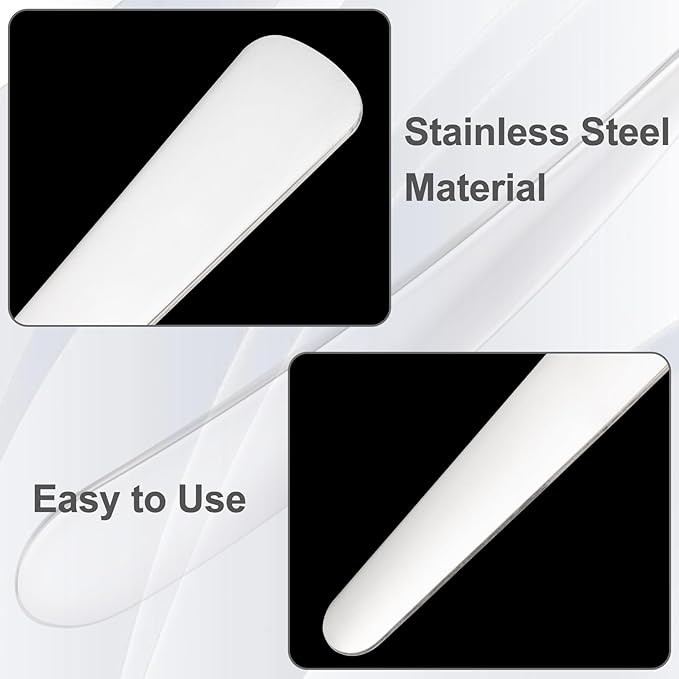 Pndeyo 3pcs Mini Stainless Steel Makeup Spatula, Reusable Cosmetic Cream Spatulas Spoon, Skincare Scoop Applicator Facial Massage Beauty Tools for Mixing and Sampling Face Eye Cream- 2.79"×0.52"