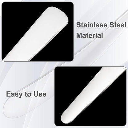 Pndeyo 3pcs Mini Stainless Steel Makeup Spatula, Reusable Cosmetic Cream Spatulas Spoon, Skincare Scoop Applicator Facial Massage Beauty Tools for Mixing and Sampling Face Eye Cream- 2.79"×0.52"