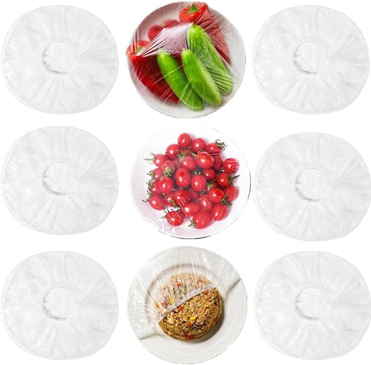 160 pcs Disposable Bowl Covers - Food Cover Stretch Edging, Stretchable Plastic Wrap, Elastic Storage Wraps for Storage Containers, Disposable Fresh Keeping Bag Plastic Cover for Bowl for Family by Unknown