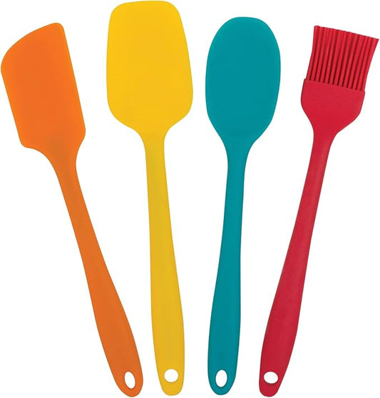 Mrs. Anderson's Baking Mini Tool Set, 4-Piece, Nonstick Flexible and Heat-Resistant Silicone