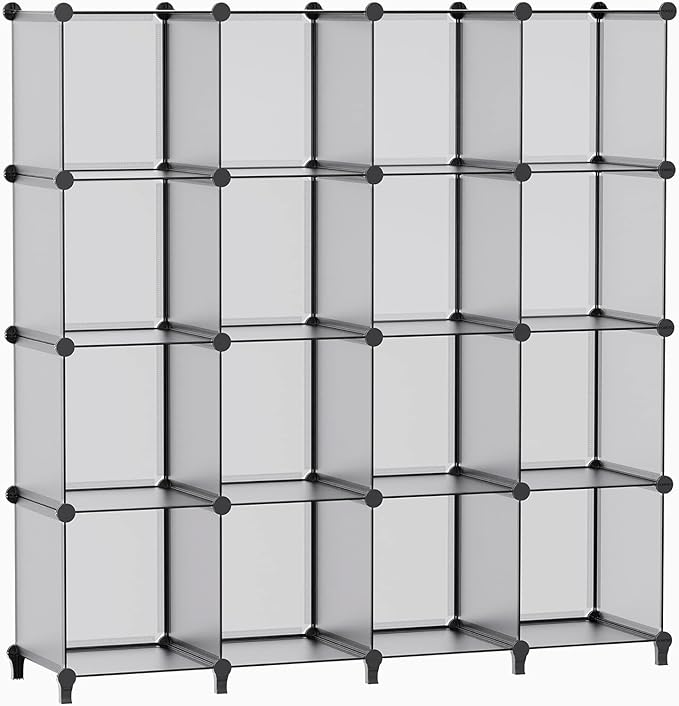 HOMIDEC Closet Organizers and Storage, 16 Cube Storage Organizer, Portable Closet Organizer Cubes Shelves for Clothes, Bedroom, Wardrobe, Kids Room, Bathroom, Grey - Image 9