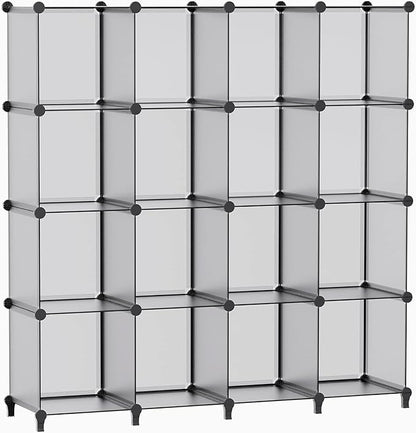 HOMIDEC Closet Organizers and Storage, 16 Cube Storage Organizer, Portable Closet Organizer Cubes Shelves for Clothes, Bedroom, Wardrobe, Kids Room, Bathroom, Grey - Image 9