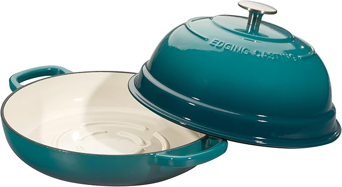 EDGING CASTING Enameled Cast Iron Dutch Oven Pot with Lid, Round Bread Oven for Homemade Sourdough Bread Baking, 6 Quart, Darkcyan - Image 5