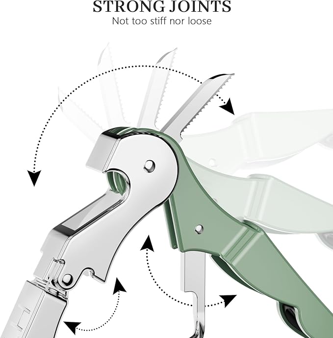 HYZ 2-Pack Wine Opener Waiter Corkscrew, Professional Wine Key for Servers, Bartender with Foil Cutter, Manual Wine Bottle Opener Double Hinged (Army Green) - Image 3