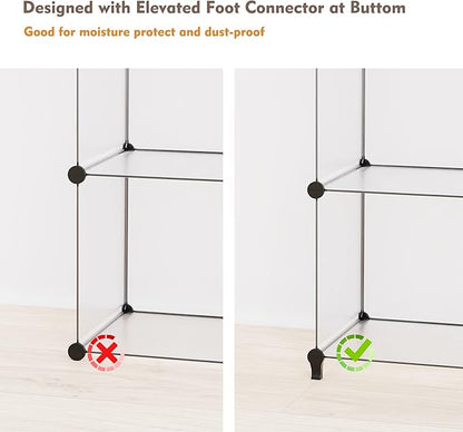 HOMIDEC Closet Organizers and Storage, 9 Cube Storage Organizer, Portable Closet Organizer Storage Cubes Shelves for Clothes, Bedroom, Wardrobe, Kids Room, Bathroom, Transparent - Image 5