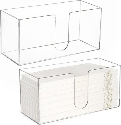ZAVOOS 2 Pack Acrylic Paper Towel Holder, Folded Countertop Z-fold C-fold Trifold Napkin Dispenser, Clear Hand Towel Storage Holder Tray for Bathroom, Kitchen, Restaurant by AllfortheBetterLife