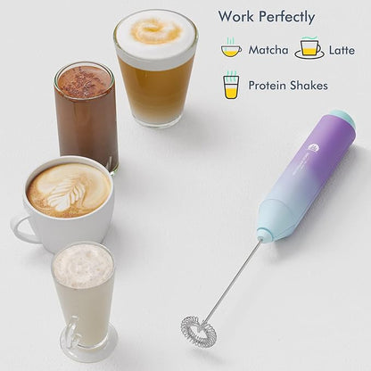 Powerful Milk Frother Handheld Foam Maker, Mini Whisk Drink Mixer for Coffee, Cappuccino, Latte, Matcha, Hot Chocolate, No Stand, North Light - Image 4