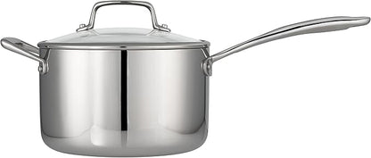 Tramontina Tri-Ply Clad Stainless Steel 4-Quart Sauce Pan with Glass Lid, Induction-Ready, Dishwasher-Safe, NSF-Certified - Image 2