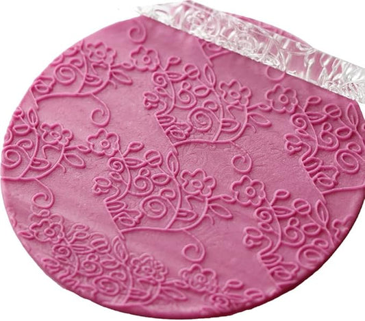 Acrylic Rolling Pin with 28 Patterns, Lightweight 6.3x0.4 Inch Textured Design for Cookie Dough and Pastry (#25)