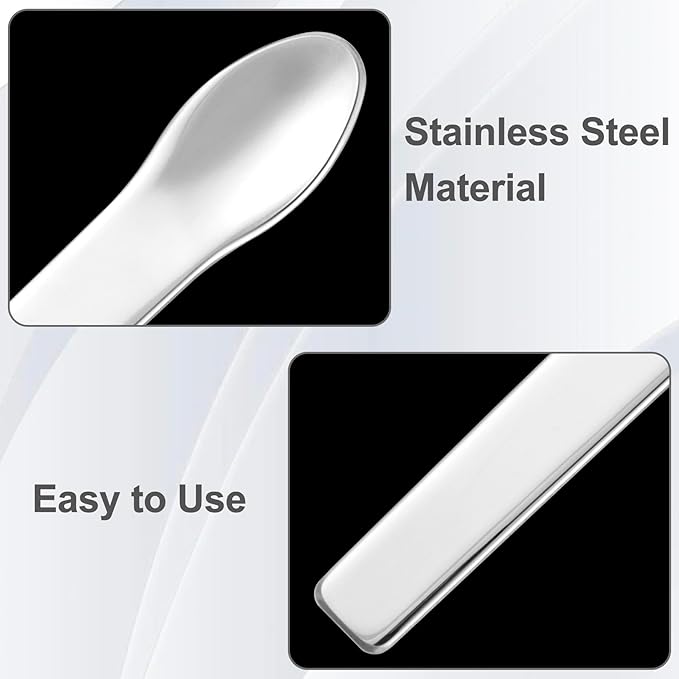 Pndeyo 3pcs Mini Stainless Steel Makeup Spatula, Reusable Cosmetic Cream Spatulas Spoon, Skincare Scoop Applicator Facial Massage Beauty Tools for Mixing and Sampling Face Eye Cream- Silver