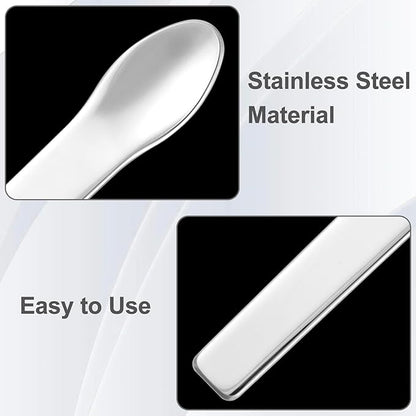 Pndeyo 3pcs Mini Stainless Steel Makeup Spatula, Reusable Cosmetic Cream Spatulas Spoon, Skincare Scoop Applicator Facial Massage Beauty Tools for Mixing and Sampling Face Eye Cream- Silver