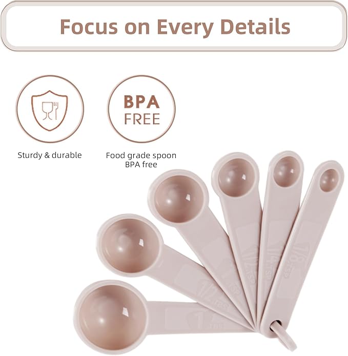 11PCS Measuring Spoons and Measuring Cups Set, Stackable Cups and Spoons, Nesting Cups Spoon for Cooking Baking Supplies, Kitchen Gadgets Essentials Tools - Image 5