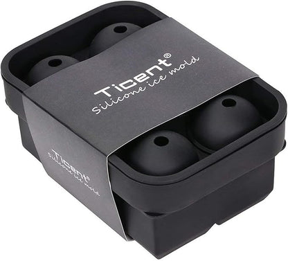 Ticent Ice Cube Trays (Set of 2), Silicone Sphere Whiskey Ice Ball Maker with Lids & Large Square Ice Cube Molds for Cocktails & Bourbon - Reusable & BPA Free - Image 6