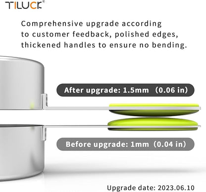 TILUCK Measuring Cups and Spoons Set, Stainless Steel, Kitchen Utensils for Cooking and Baking (12) - Image 2