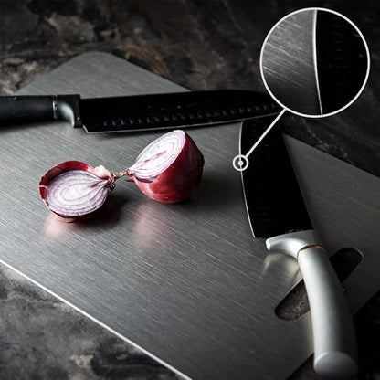 304 Stainless Steel Cutting Board, Non Toxic Cutting Boards for Kitchen, Dishwasher Safe and Hygienic Heavy Duty Chopping Board for Meat Vegetable Fruit(15"x 11",13"x 9",10"x 6")