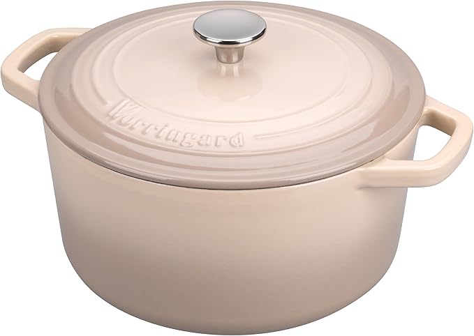 VORRINGARD Enameled Cast Iron Dutch Oven Pot with Lid, for Bread Baking, Round Bread Oven- include Sourdough Bread Baking Supplies Set, 6QT, Latte - Image 7